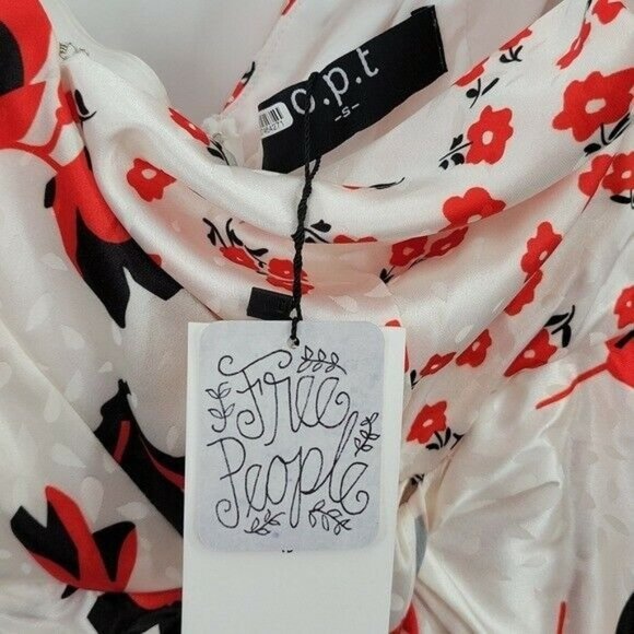 O.P.T Emilia Dress White Floral Satin - Picture 10 of 12